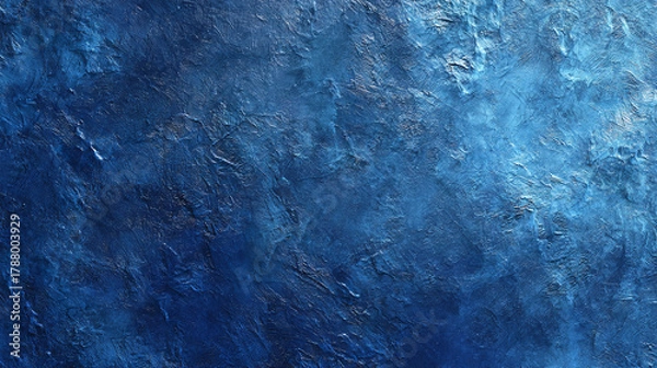 Fototapeta A mesmerizing close-up of an abstract blue painting, texture and detail