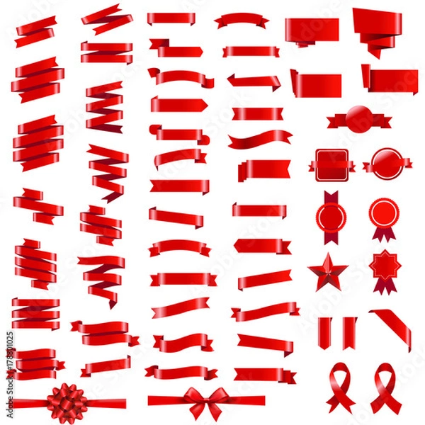 Obraz Ribbon Set In White Background