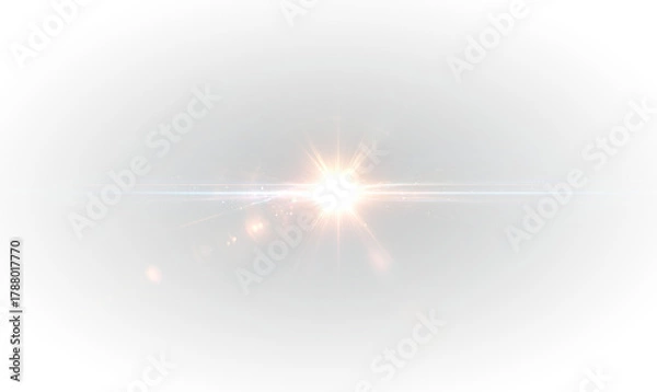 Obraz Png shine gold star. light with sparkle effect. A sharp flash spark illuminates softly. Light beams radiate smoothly. Perfect for glitter and shine effects.