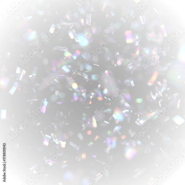 Obraz Crystal Rainbow Beam PNG. Bright prism beams shine outward. Glitter sparkles add magic. Perfect for dreamy or festive designs.