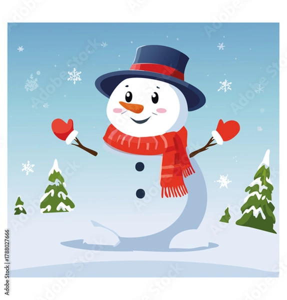 Obraz cheerful Christmas snowman
