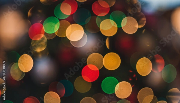 Obraz Colorful Christmas Bokeh Lights