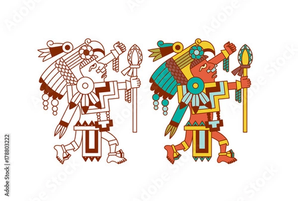 Fototapeta Vector illustration aztec cacao pattern for chocolate package design.