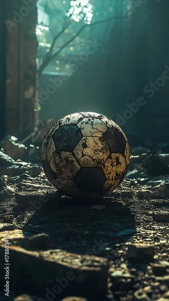 Obraz Forgotten game in desolate place: A symbolic image of loss and resilience