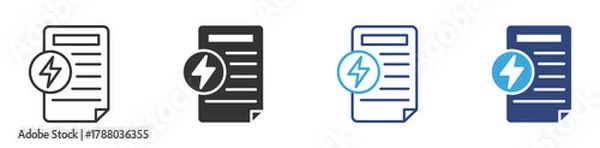 Obraz Energy Bill  icon set, vector illustration .