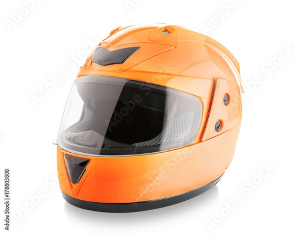 Fototapeta Motorcycle helmet over isolate on white with clipping path.