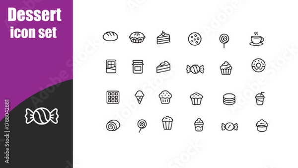 Fototapeta Sweet Treat Dessert Icons Set