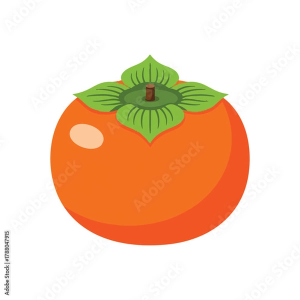 Obraz Orange persimmon with flower leaf top