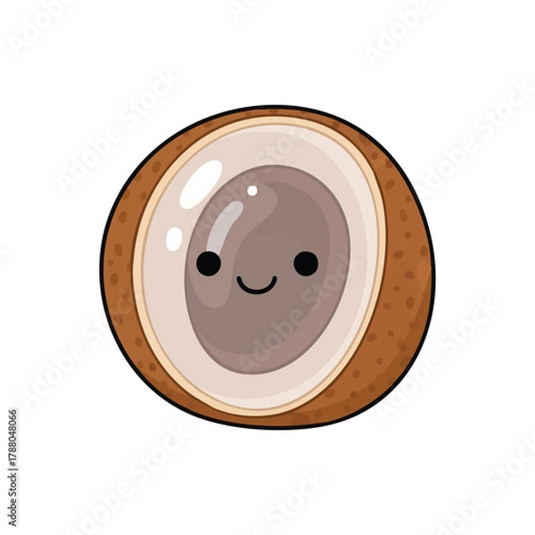 Obraz Brown longan with inside seed showing,