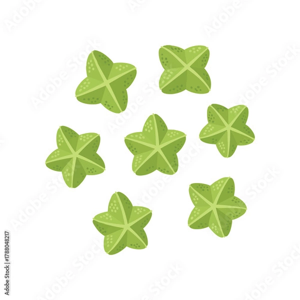 Obraz Green star-shaped sour bilimbi fruit, 