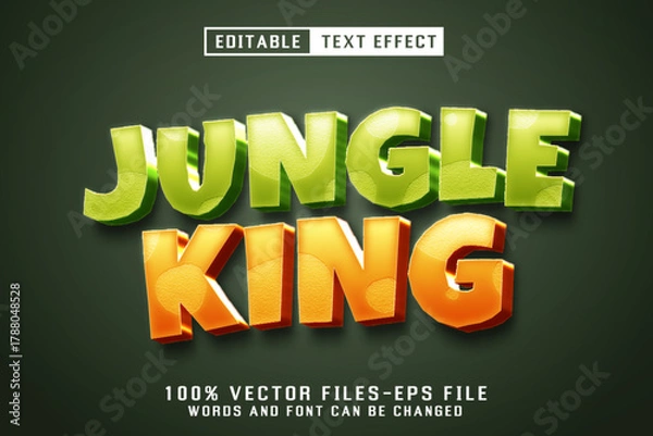 Obraz jungle zone text effect with cartoon style premium vectors	