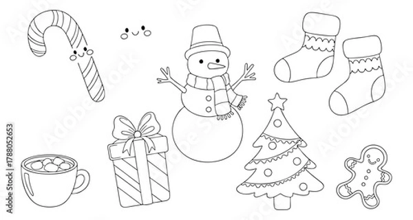 Fototapeta Christmas Ornament and Candle Illustration on Dark Background – Festive Vector