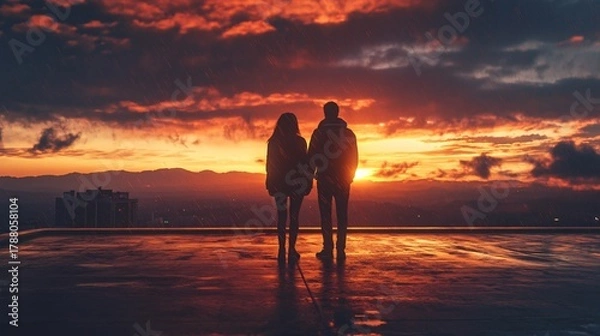 Obraz Captivating Evening Sky: Hyper-Realistic Sunset