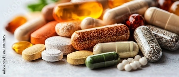 Obraz health supplements Ideal for health, wellness, and pharmaceutical content  high resolution   for isolate image