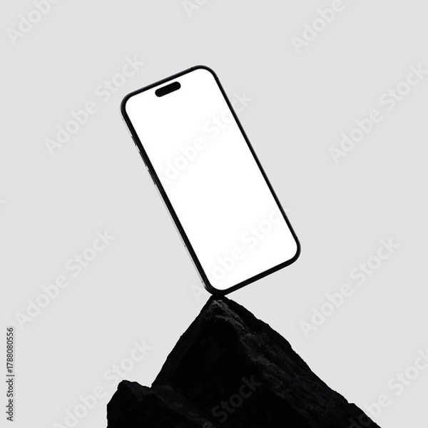 Obraz iPhone Mockup Balancing on Rock