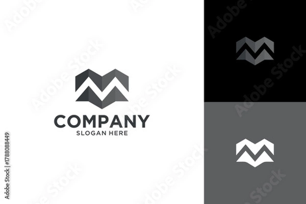 Fototapeta initial m logo design vector