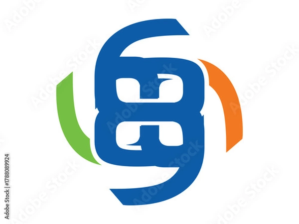 Fototapeta Modern Number 6 Icon Symbol Vector