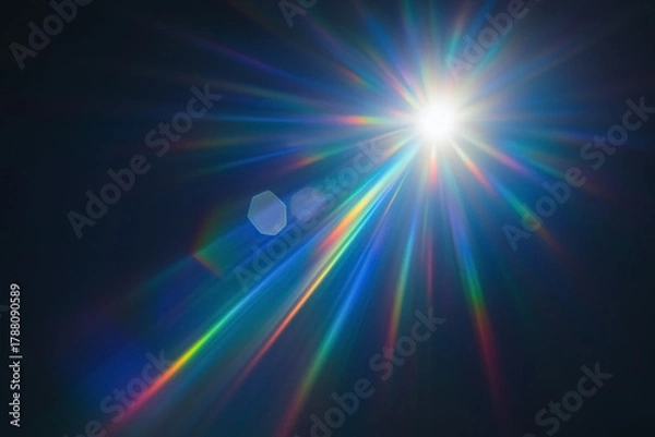 Fototapeta Rainbow Sunburst Rays with Bright Lens Flare