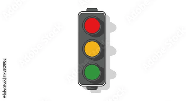 Obraz Traffic Light Icon with Red, Yellow, Green Signals Illustration