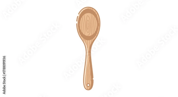 Obraz Wooden spoon illustration for cooking and baking preparation