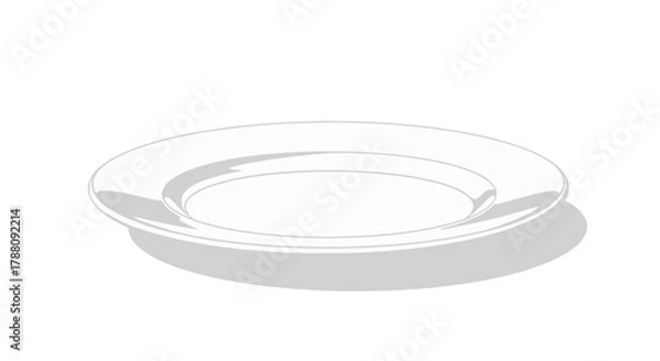 Obraz Empty White Ceramic Dinner Plate Awaiting Delicious Culinary Creations and Presentation