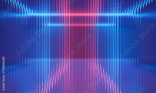 Fototapeta Abstract Neon Glass Wave Background – Colorful Reflective Light Gradient Design