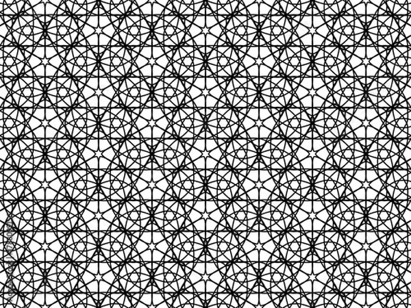 Obraz Seamless abstract pattern. black and white linear illustration for coloring. Vector coloring book for adult.