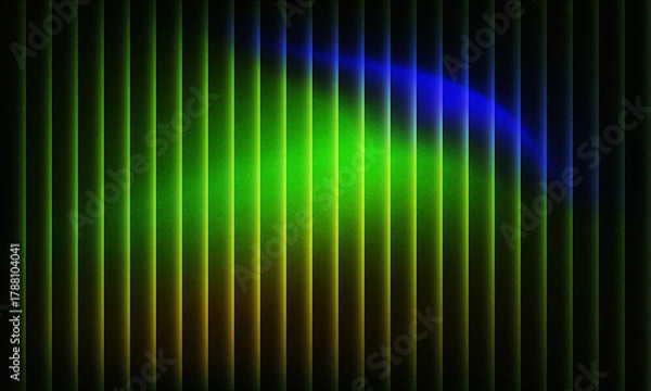 Obraz Vibrant vertical light streaks with green and blue gradient glow, modern abstract backdrop