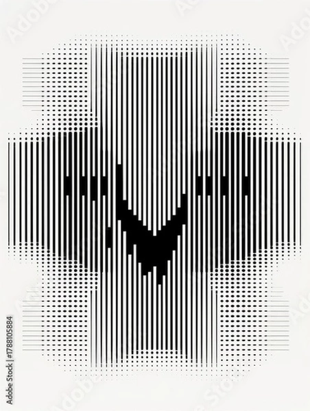 Obraz Abstract black and white line art design