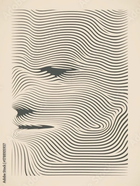 Obraz Abstract face pattern with flowing lines.