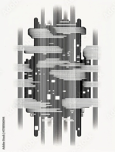 Obraz Abstract black and white geometric pattern