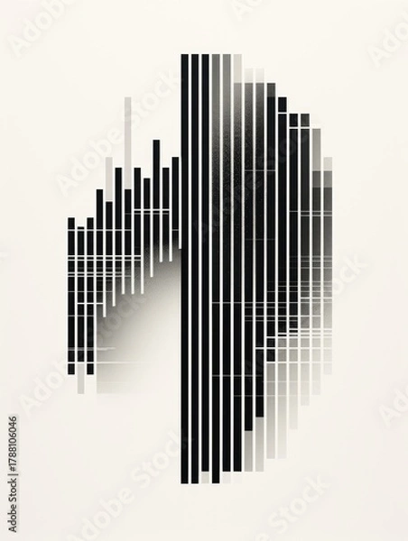 Obraz Abstract black and white geometric artwork.