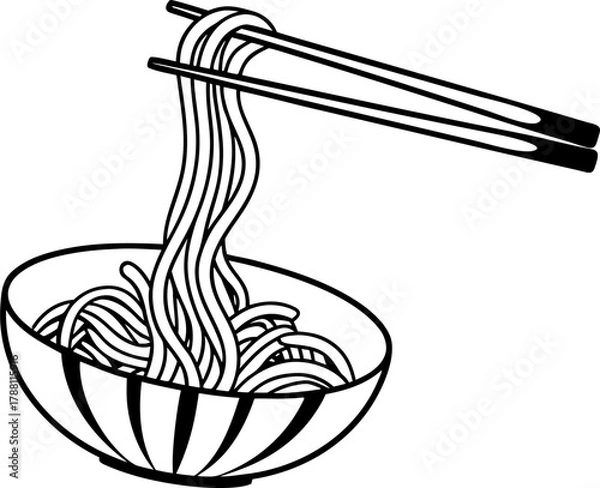 Fototapeta vector illustration of a noodle on white background