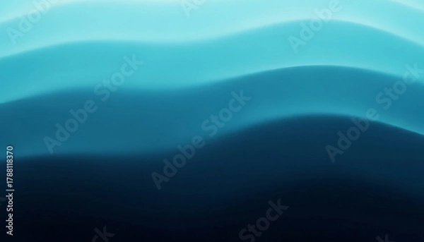 Fototapeta Cool oceanic gradient blending turquoise and deep navy with soft wave textures