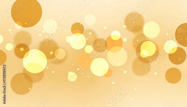 Fototapeta Soft blurred bokeh circles in golden tones on warm cream background