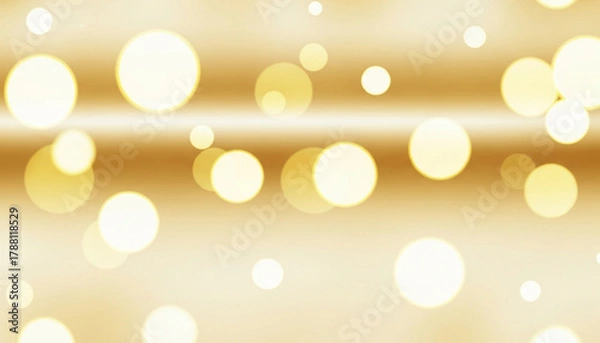 Fototapeta Soft blurred bokeh circles in golden tones on warm cream background