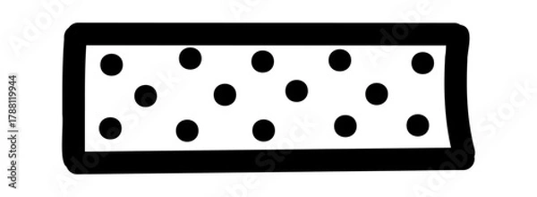 Fototapeta Hand-drawn doodle decorative tape icon simple cute sketch symbol of handmade style and journaling isolated on white background for creative personal projects.