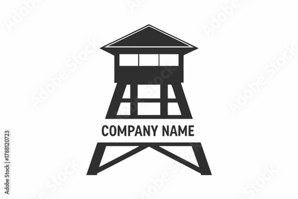 Obraz The watchtower structure has a prominent silhouette with minimalist elements suitable for many company logos