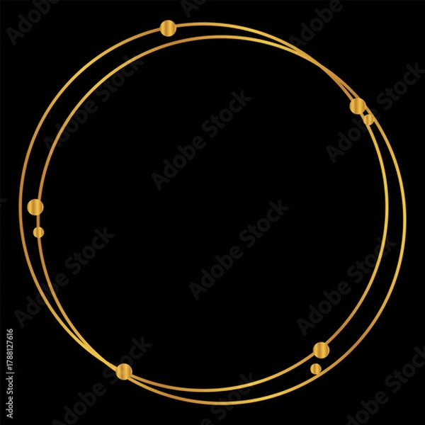 Obraz gold ring on black background