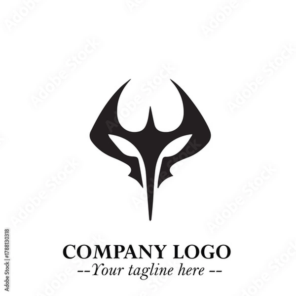 Obraz Head of Dracula Logo Symbol in Black on the White Background with Horror Minimal Vector Design