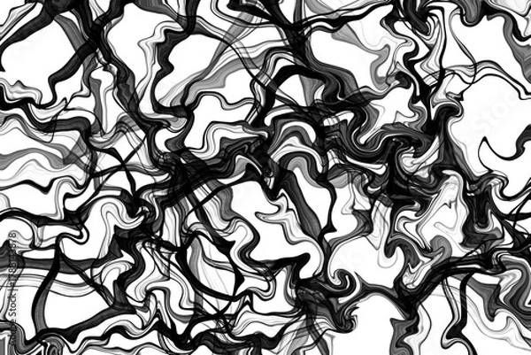 Obraz Abstract black and white smoky lines. High-contrast texture creates a sense of movement and depth. Perfect for posters, web design, collages, and modern art projects.