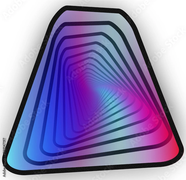 Obraz Edited trapezoid like paths design spiral with gradient badge