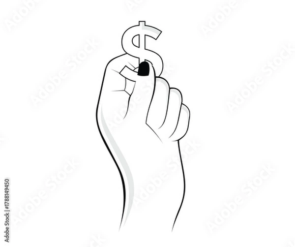 Obraz hand holding dollar icon