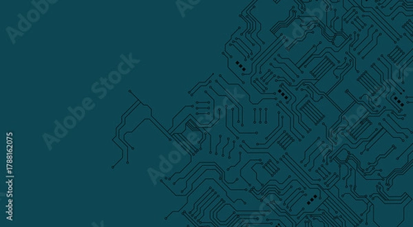 Fototapeta Circuit technology background with hi-tech digital data Vector illustration