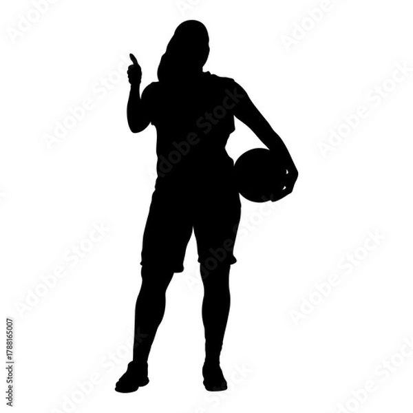 Obraz Silhouette of a Woman Basketball Player