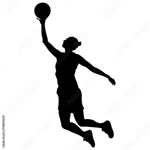Obraz Silhouette of a Woman Basketball Player