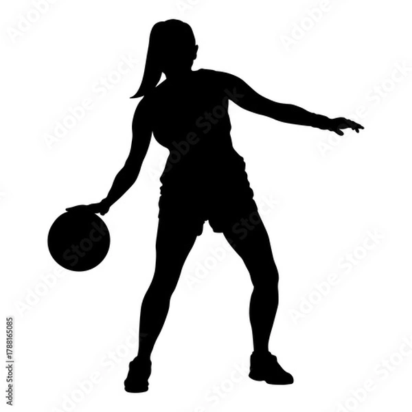Obraz Silhouette of a Woman Basketball Player