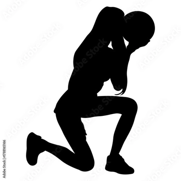 Obraz Silhouette of a Woman Basketball Player
