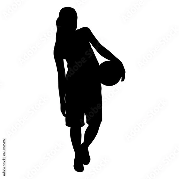 Obraz Silhouette of a Woman Basketball Player