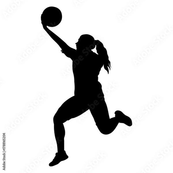 Obraz Silhouette of a Woman Basketball Player